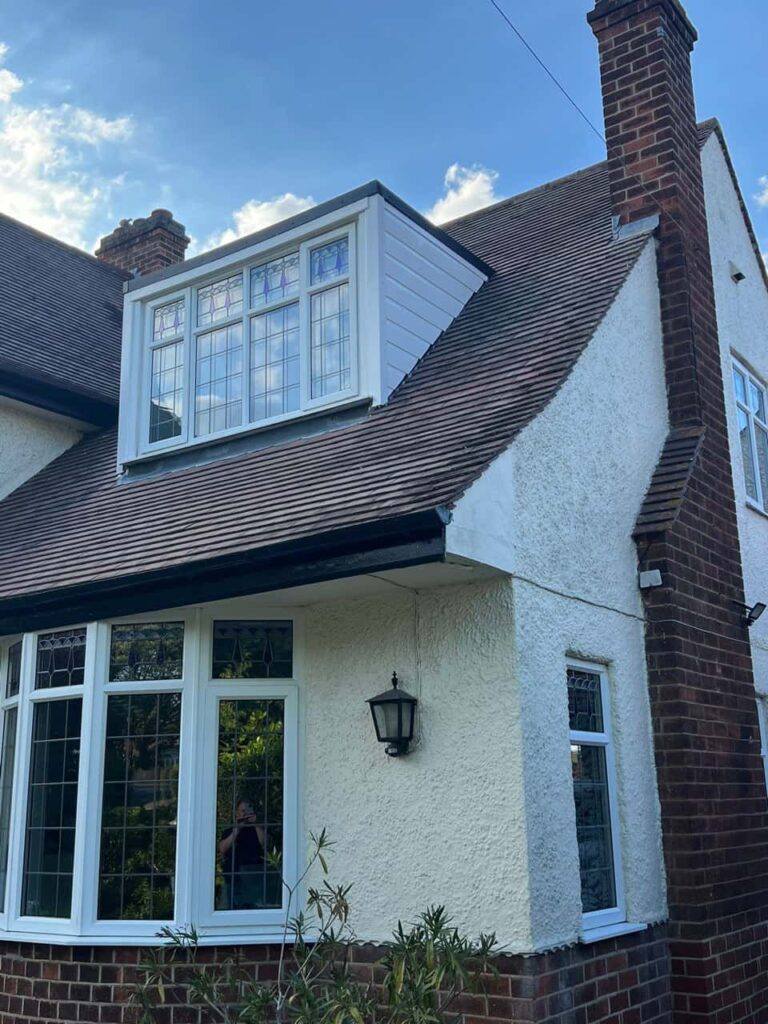 This is a photo of a dormer window which has just had some repairs carried out where the roof and the dormer meet. Works carried out by Bexleyheath Roofing Repairs